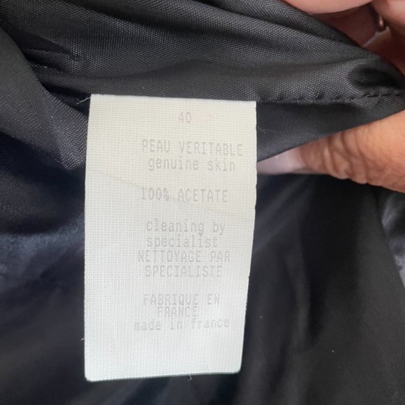 Manigance Paris Black Leather Moto Jacket sz 40 US M - Picture 5 of 5